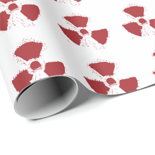 Splatter Radioactive Warning Symbol Geschenkpapier (Rolleneckpunkt)