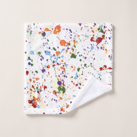 "Splattered Farben-" Tuch-Set Badhandtuch Set (Waschlappen)