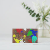 Splattered Farben-Visitenkarte Visitenkarte (Stehend Vorderseite)