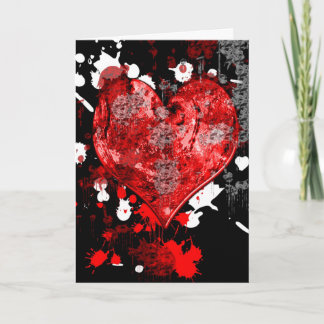 Splattered Herz-gotische Valentinstag-Karte Feiertagskarte