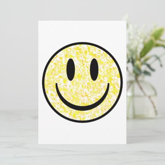Splattered Smile Face Einladung (Stehend Vorderseite)