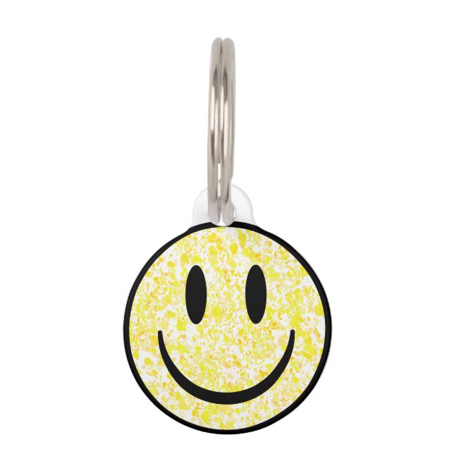 Splattered Smile Face Haustiermarke (Vorderseite)