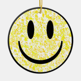 Splattered Smile Face Keramik Ornament