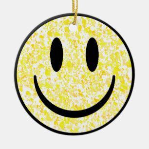 Splattered Smile Face Keramik Ornament