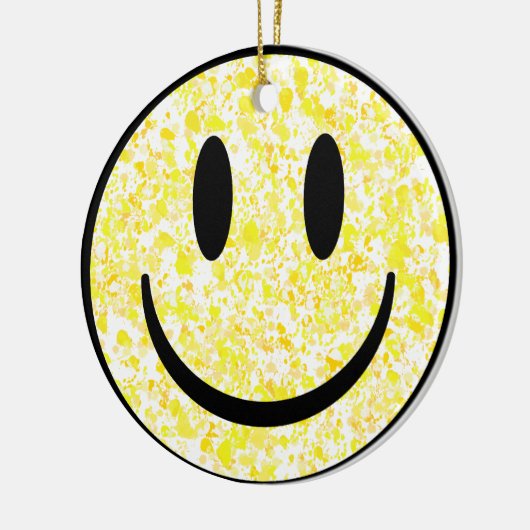 Splattered Smile Face Keramik Ornament (Links)
