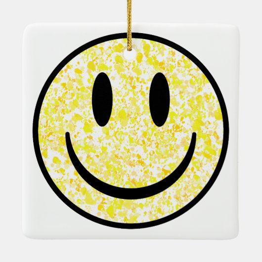 Splattered Smile Face Keramikornament (Rückseite)