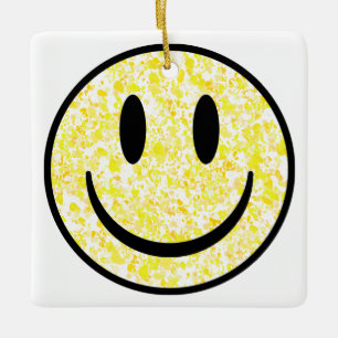 Splattered Smile Face Keramikornament