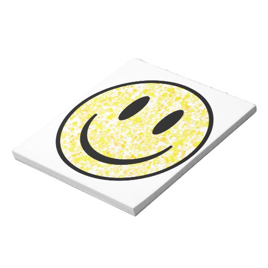 Splattered Smile Face Notizblock (Rotiert)