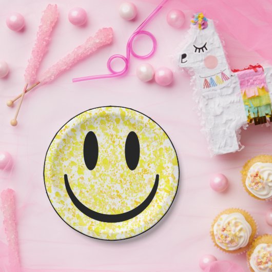 Splattered Smile Face Pappteller (Party)