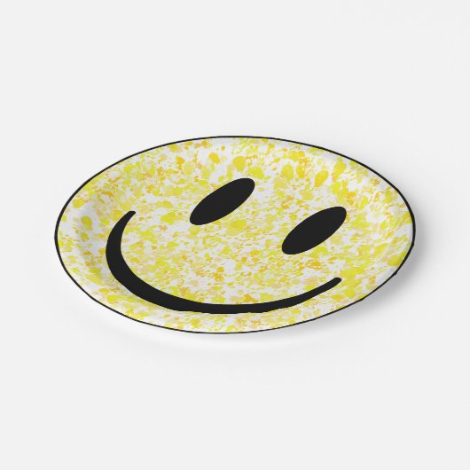 Splattered Smile Face Pappteller (Schrägansicht)