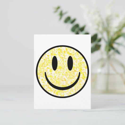 Splattered Smile Face Postkarte (Stehend Vorderseite)