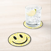 Splattered Smile Face Runder Pappuntersetzer (Vor Ort)