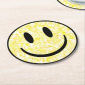Splattered Smile Face Runder Pappuntersetzer (Angewinkelt)