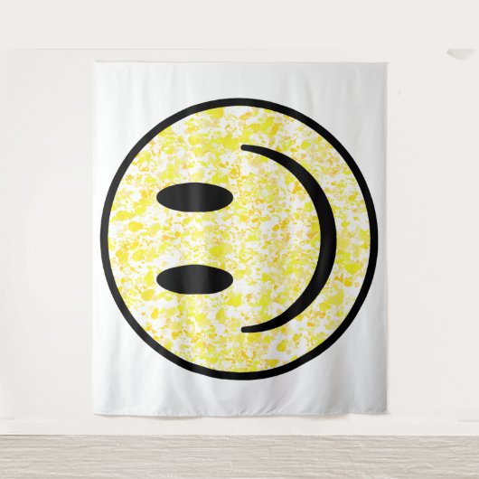 Splattered Smile Face Wandteppich (Vorderseite)