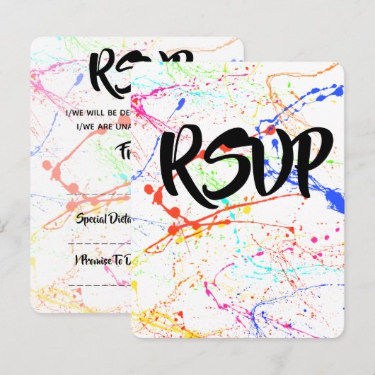 Splattered Wedding RSVP (Vorne/Hinten)