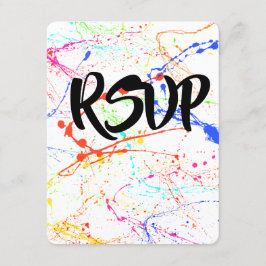 Splattered Wedding RSVP Karte