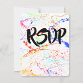 Splattered Wedding RSVP Karte (Vorderseite)