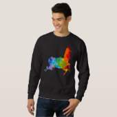 Splattering Paint Llama Drip Painting Llama Sweatshirt (Vorne ganz)
