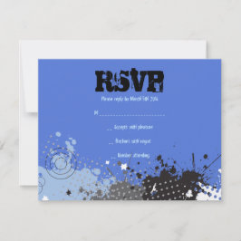 SPLATTERTE Bar Bat Mitzvah Replik-Karte RSVP Karte