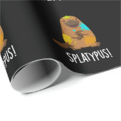 Splatypus Funny Animal Platypus Pun Dark BG Geschenkpapier (Rolleneckpunkt)