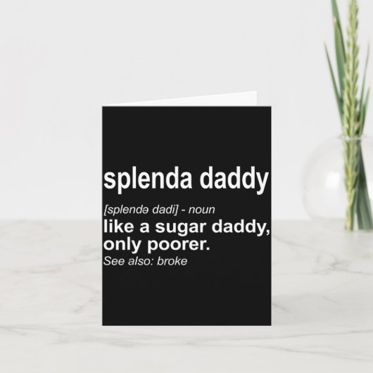 Splenda-Vati Lustige Vati-Definition Karte (Vorderseite)