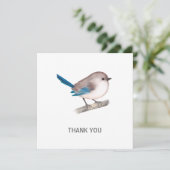 Splendid Fairy Wren Bird auf der Zweigstelle Dankeskarte (Stehend Vorderseite)