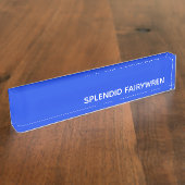 Splendid Fairywren Blue Color Name Namensplakette (Seite)