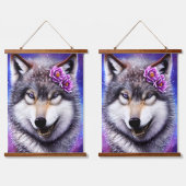 Splendor des Wolfs Wandteppich Mit Holzrahmen (Doppelt)