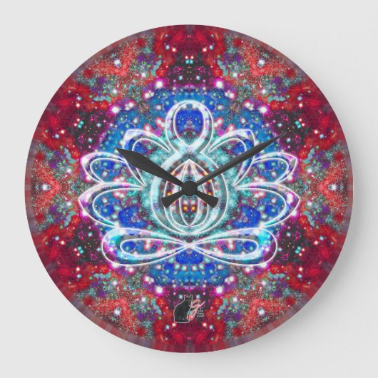 Splendorous Zen Lotus Clock Große Wanduhr (Vorderseite)