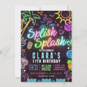 Splish Splash 17. Geburtstagsparty Einladung zum B