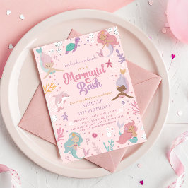 Splish Splash 8. Geburtstag Meerjungfrau Einladung