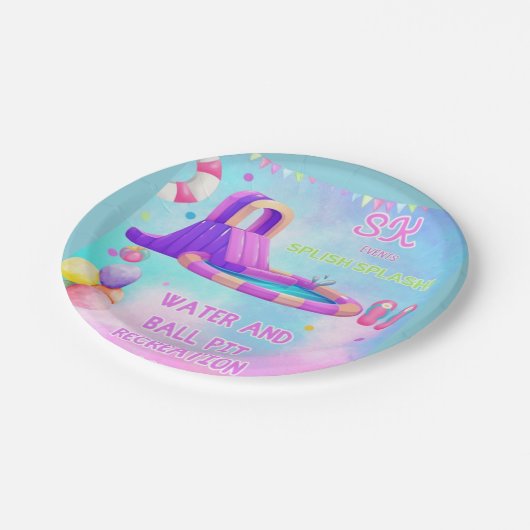 Splish Splash Adventure Zone Thema Pappteller (Schrägansicht)