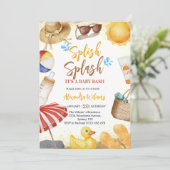 Splish Splash Baby Bash Baby Dusche Einladung (Stehend Vorderseite)