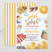 Splish Splash Baby Bash Baby Dusche Einladung (Vorne/Hinten)