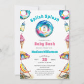 Splish Splash Baby Bash Summer Baby Dusche Einladung (Vorderseite)