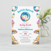 Splish Splash Baby Bash Summer Baby Dusche Einladung (Stehend Vorderseite)