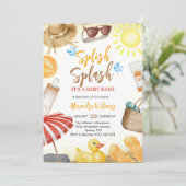 Splish Splash Baby Dusche Einladung (Stehend Vorderseite)