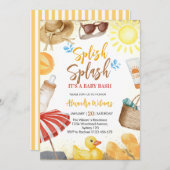 Splish Splash Baby Dusche Einladung (Vorne/Hinten)