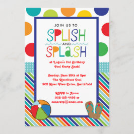 Splish Splash Bash (blau) Einladung