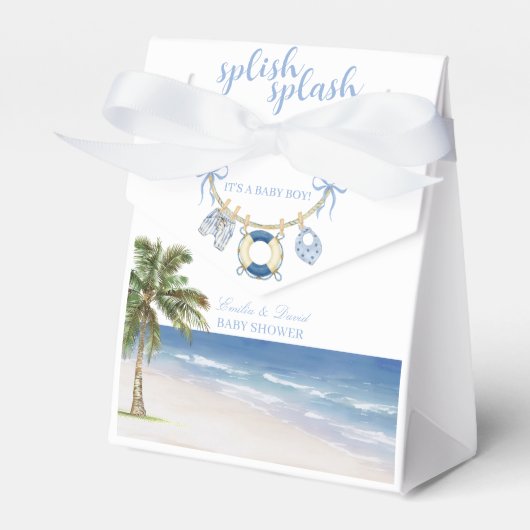 Splish Splash Beach Baby Shower Favor Box Geschenkschachtel (Vorderseite)