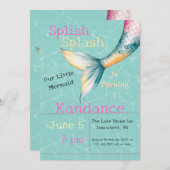 Splish Splash | Bezaubernde Geburtstagspartei von  Einladung (Vorne/Hinten)