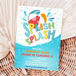 Splish Splash Birthday Bash Boy Pool Party Einladung