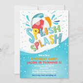 Splish Splash Birthday Bash Boy Pool Party Einladung (Vorderseite)