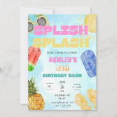 Splish Splash Birthday Bash Girl Pool Party Einladung (Vorderseite)