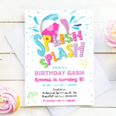 Splish Splash Birthday Bash Girl Pool Party Einladung