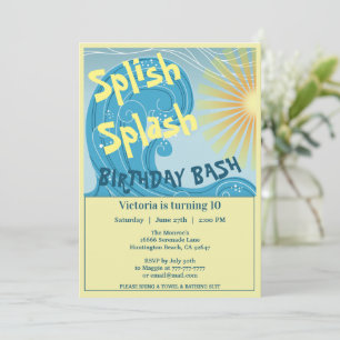 Splish Splash Birthday Bash Party Einladung