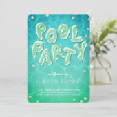 Splish Splash Birthday Bash Pool Party Invitation Einladung (Stehend Vorderseite)