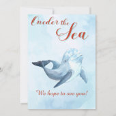 Splish Splash Brown Mermaid Bash Girl 1. Geburtsta Einladung (Rückseite)