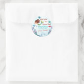 Splish Splash Brown Mermaid Bash Girls Vielen Dank Runder Aufkleber (Tasche)