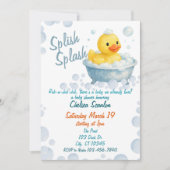 Splish Splash Ducky Babydusche Einladung (Vorderseite)